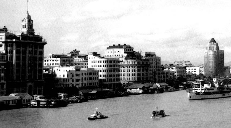 Guangzhou Old Bund in 1937 Historic buildings along the old Guangzhou Bund in 1937